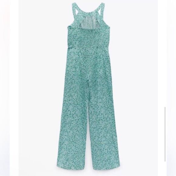 Zara Floral Print Linen Blend Jumpsuit(Size Medium) - Picture 4 of 11